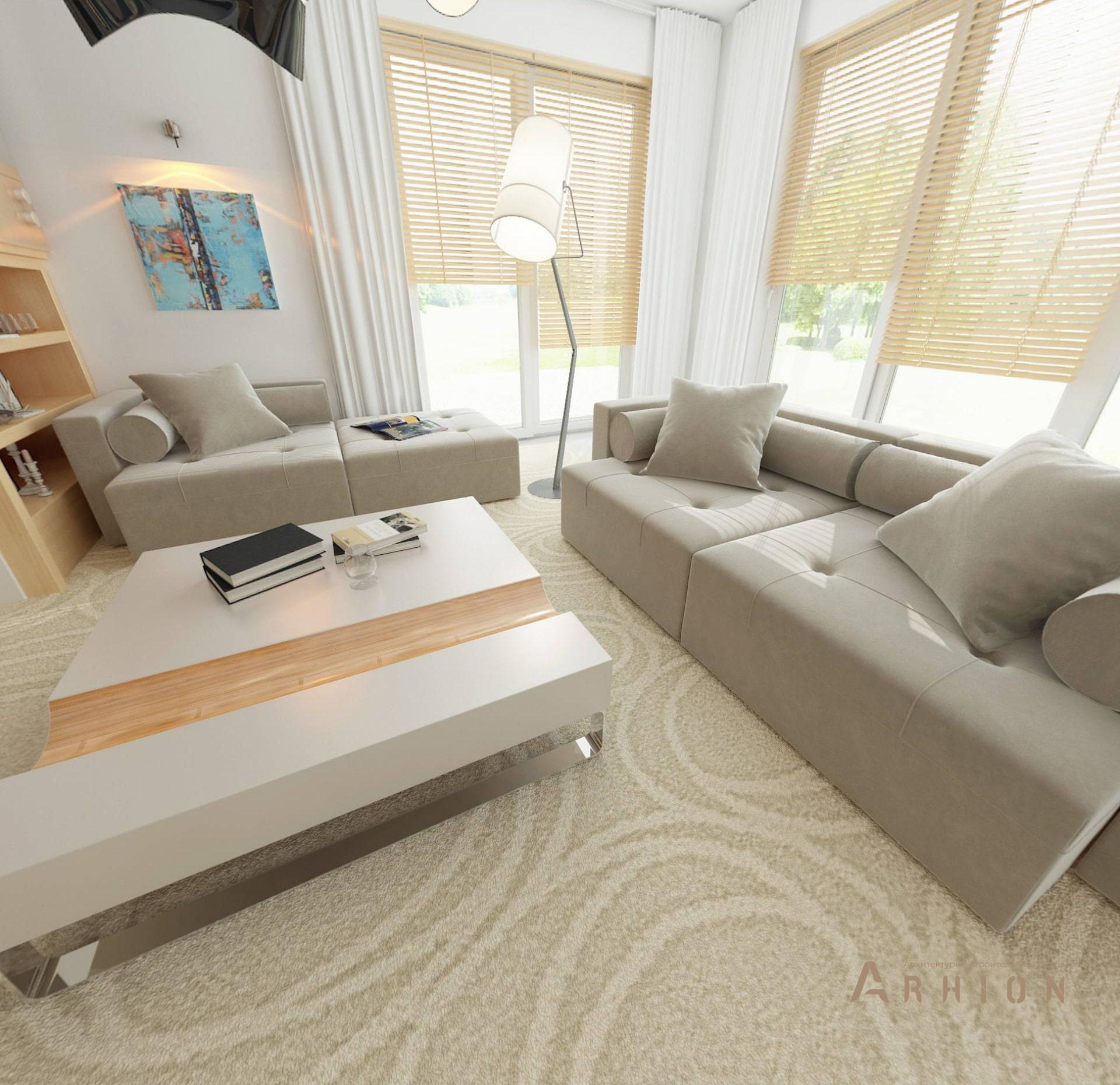 11. Проект двухэтажного дома в стиле хай-тек с плоской кровлей , Zx114, площадью - 219 кв c терассой, балконом, гаражом